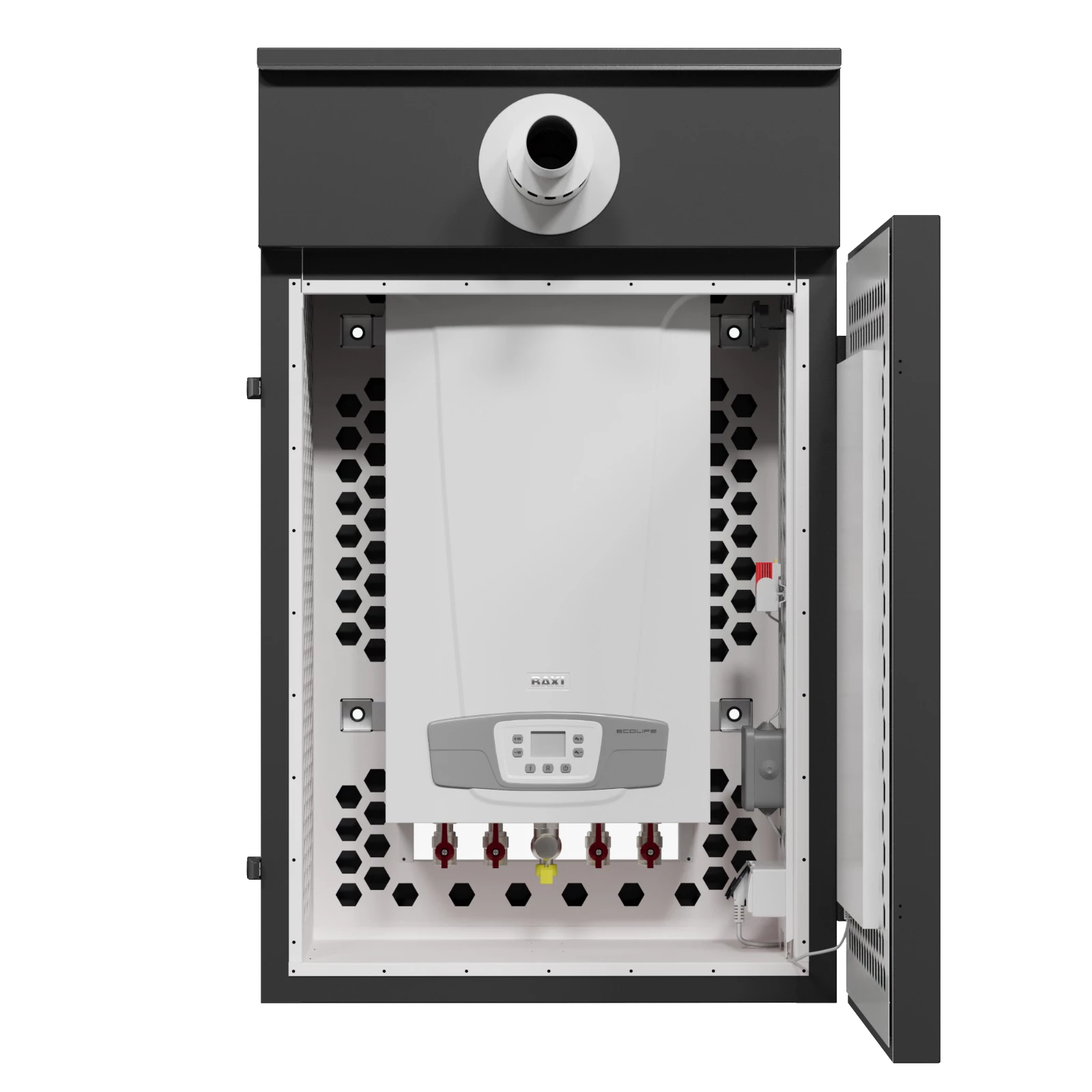 Отопительный прибор наружного размещения KRATS 24кВт 2 контурный, настенный, с газовым котлом Baxi ECO Life 24 F